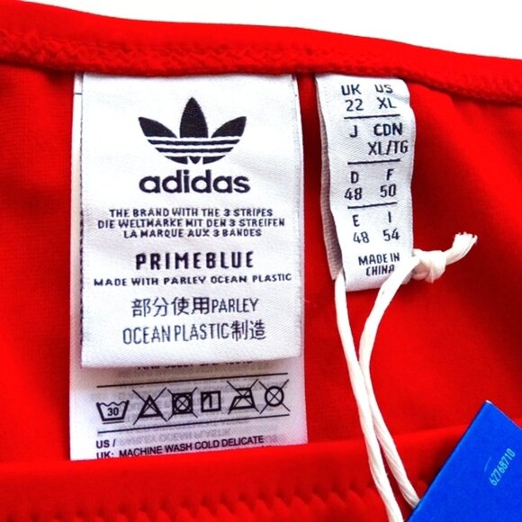 New Adidas Women's Original 3 Stripe Scarlet Red Bikini Bottom WMN'S Size US  XL - Picture 8 of 9